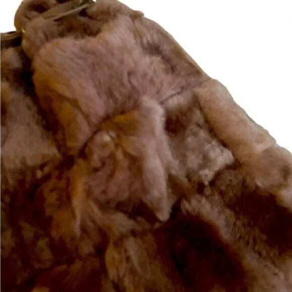 Vintage 1990s Faux Fur & Real Leather Patchwork Bucket Bag – Made in Spain - Picture 3 of 10